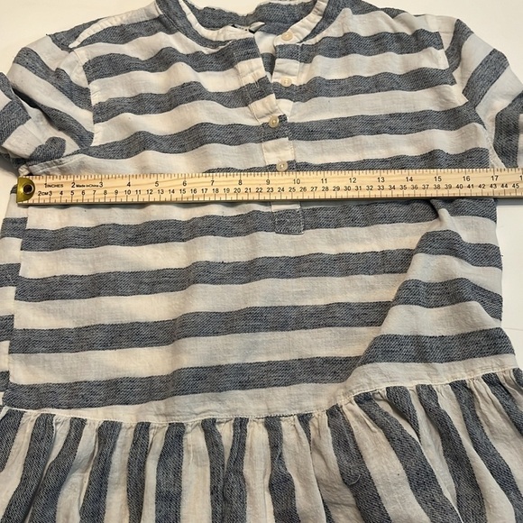 Lucky Brand Long Sleeve Blue-Grey Stripe Peplum Top Size M - Picture 7 of 13